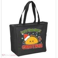 Let's Taco Bout Cute Funny Christmas Tote Bag thumb 2