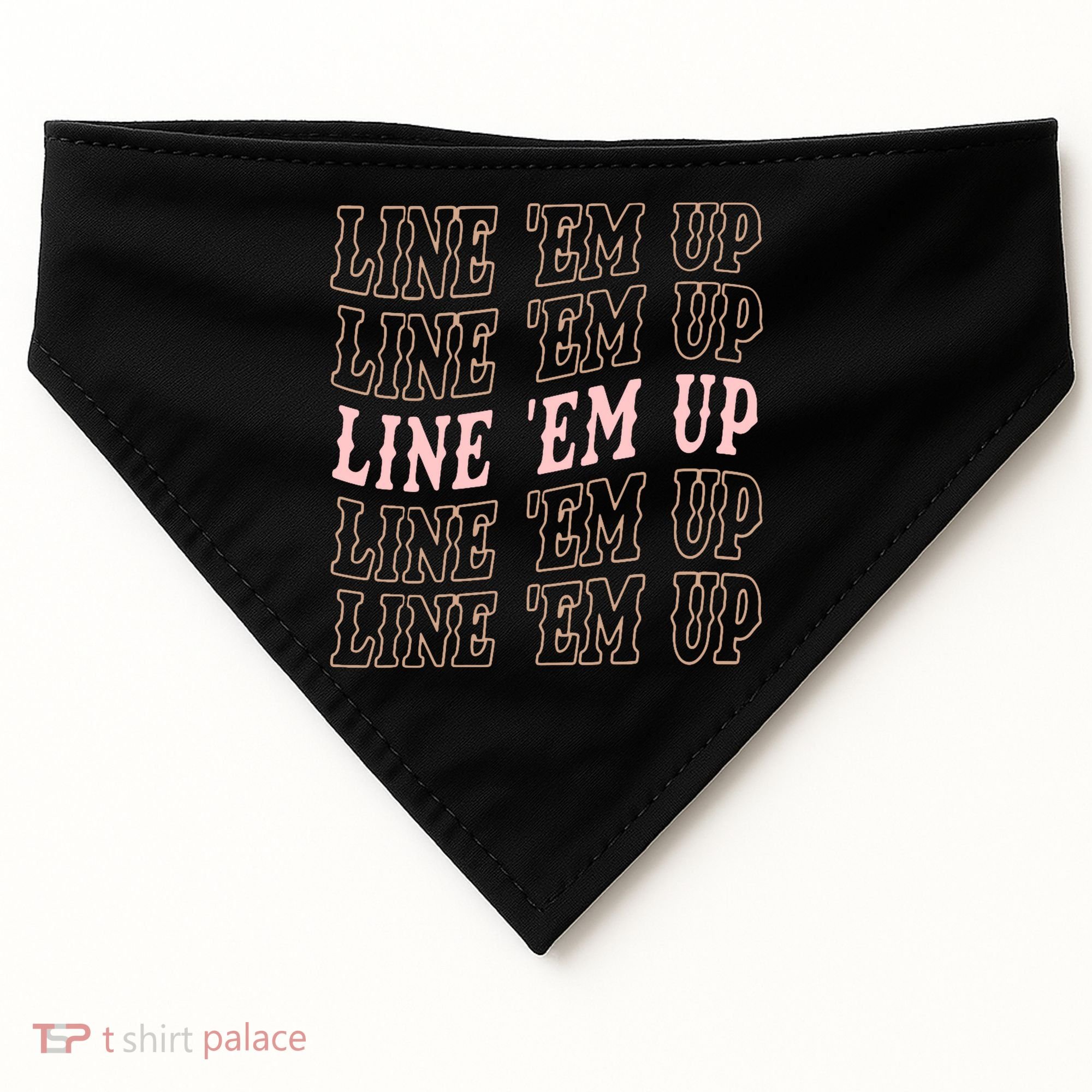 Line 'Em Up Retro Country's Slogan USA-Made Doggie Bandana