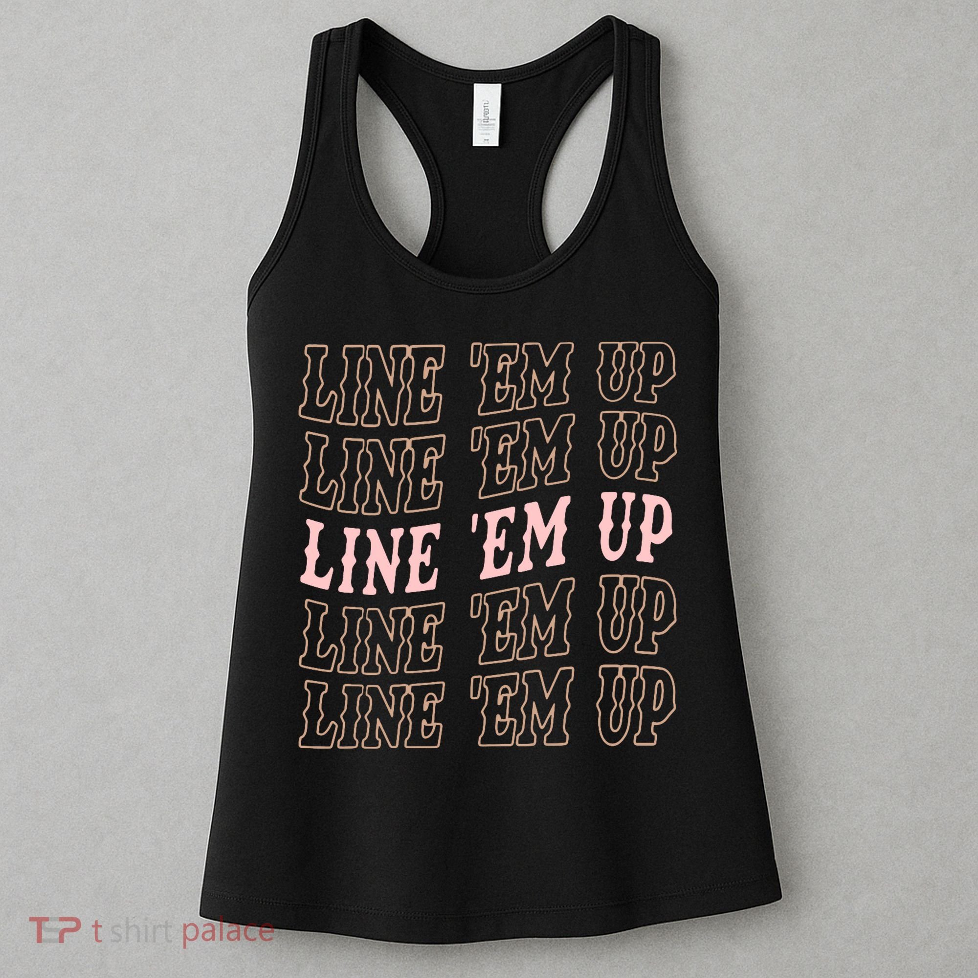 Line 'Em Up Retro Country's Slogan Women's Tank Top
