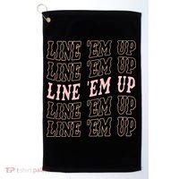 Line 'Em Up Retro Country's Slogan Golf Towel thumb 0