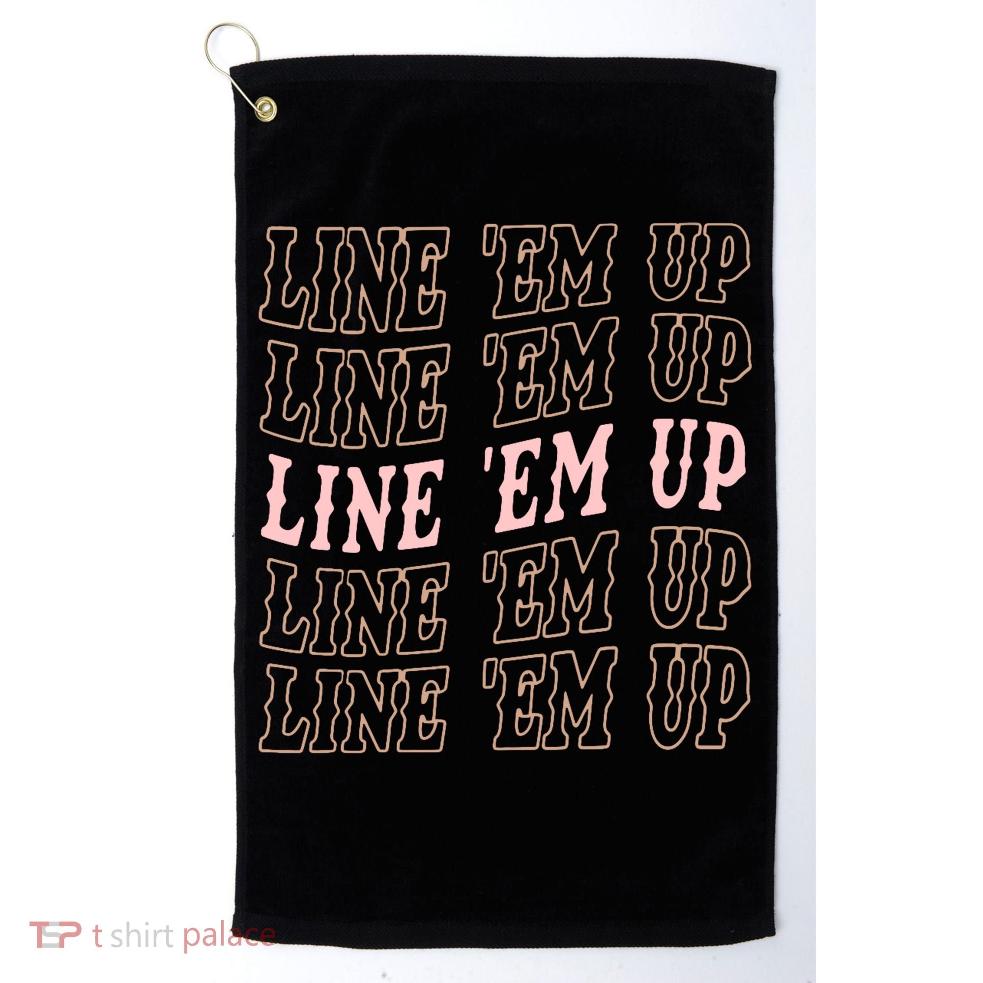 Line 'Em Up Retro Country's Slogan Golf Towel