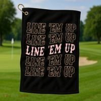 Line 'Em Up Retro Country's Slogan Golf Towel thumb 1