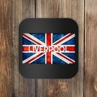 Liverpool England UK Flag . And Souvenir Coaster thumb 0