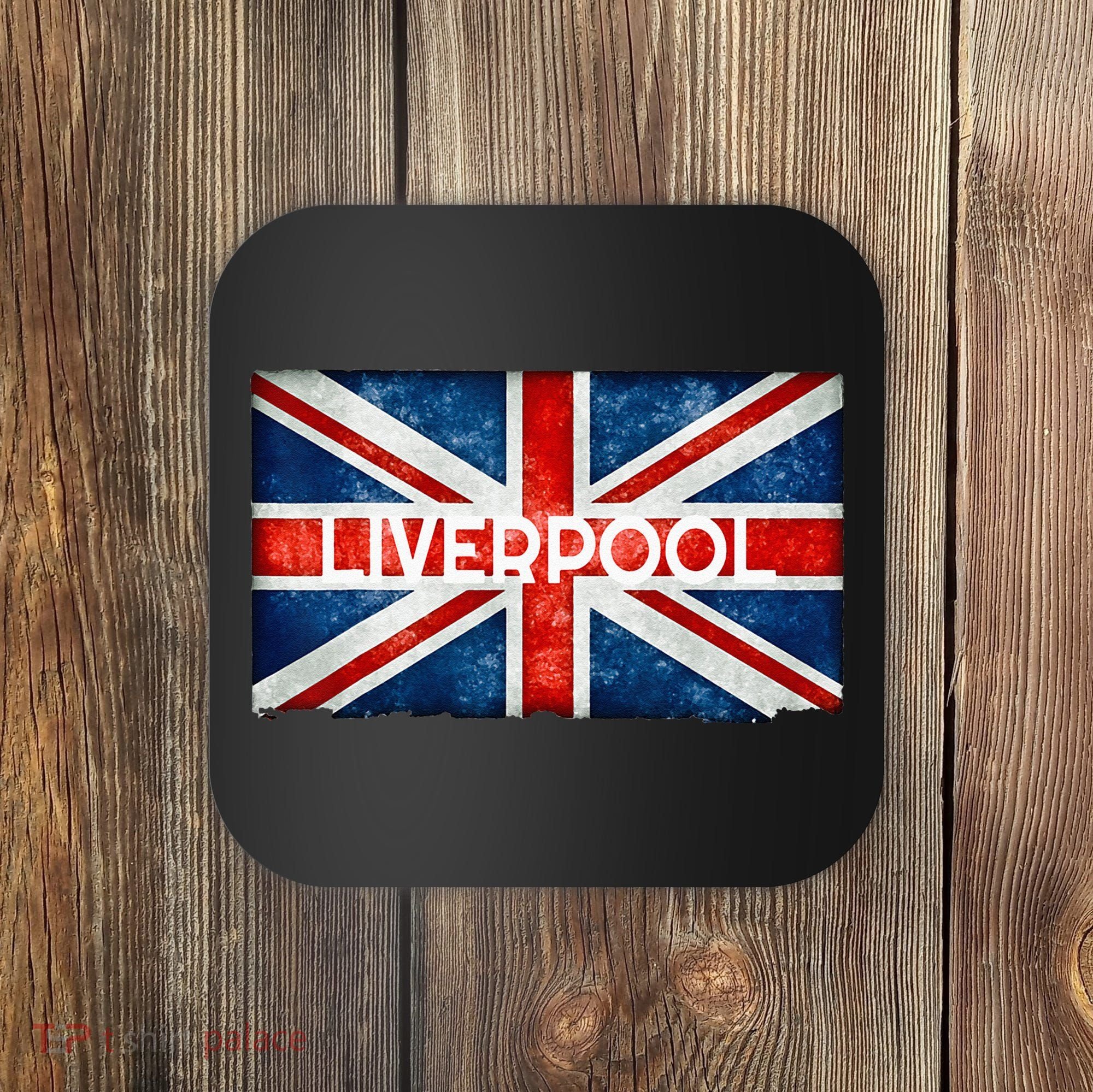 Liverpool England UK Flag . And Souvenir Coaster