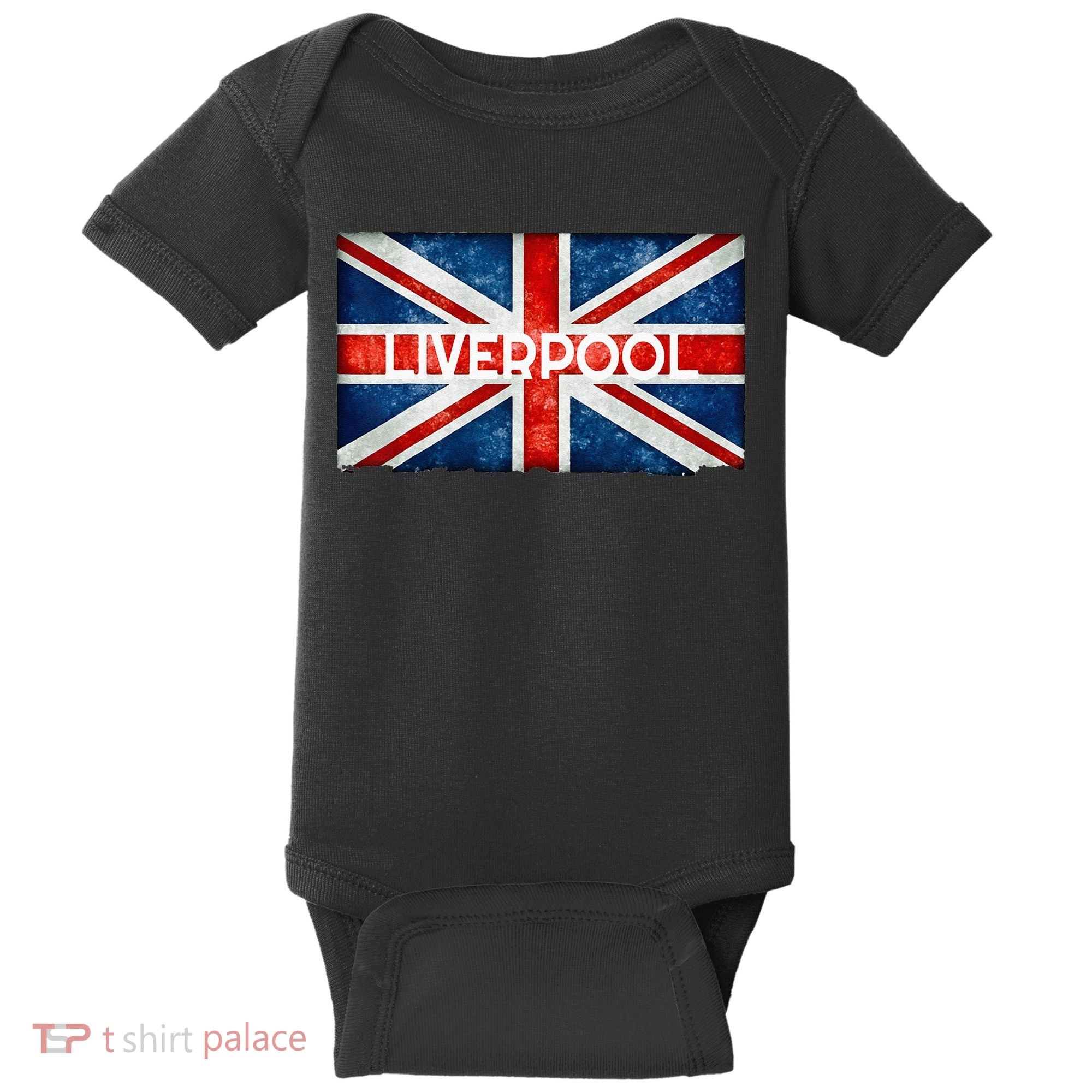 Liverpool England UK Flag . And Souvenir Baby Bodysuit