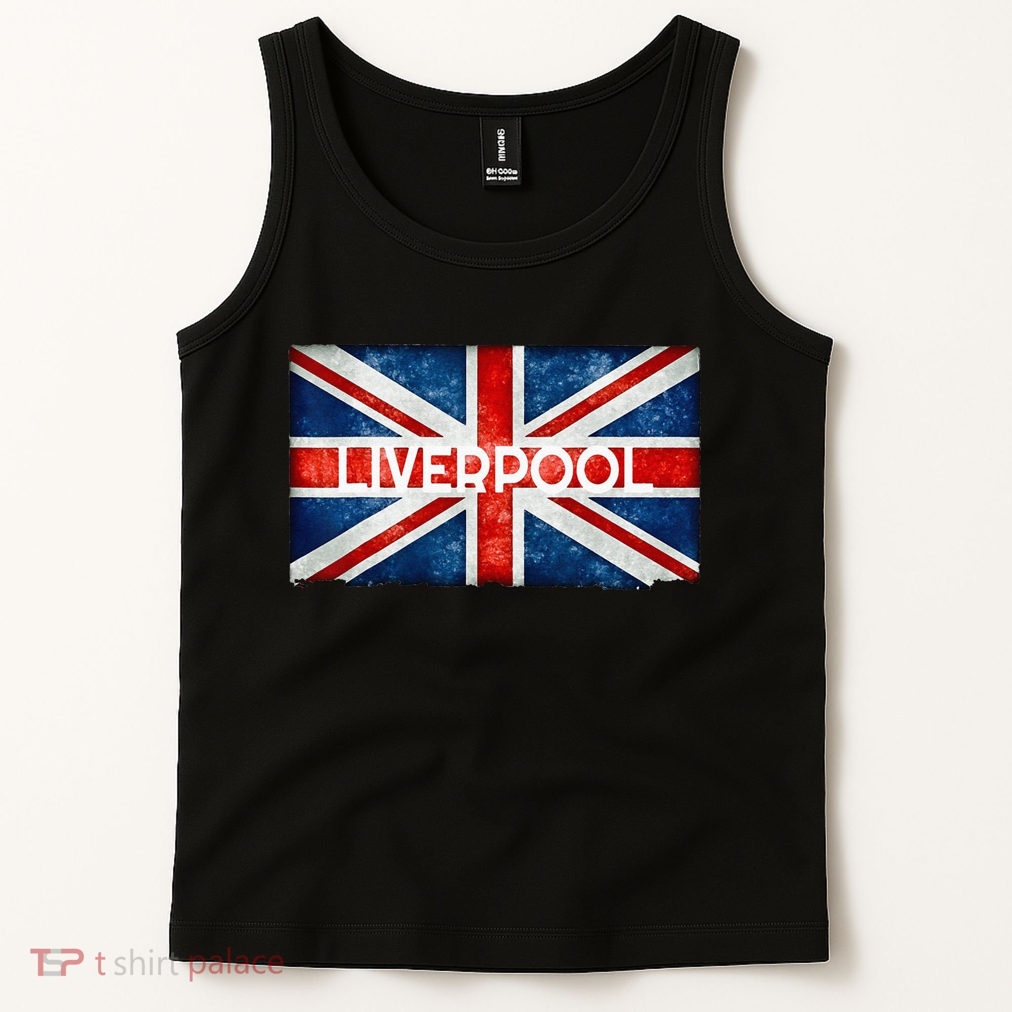 Liverpool England UK Flag . And Souvenir Tank Top