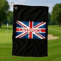 Liverpool England UK Flag . And Souvenir Golf Towel thumb 1