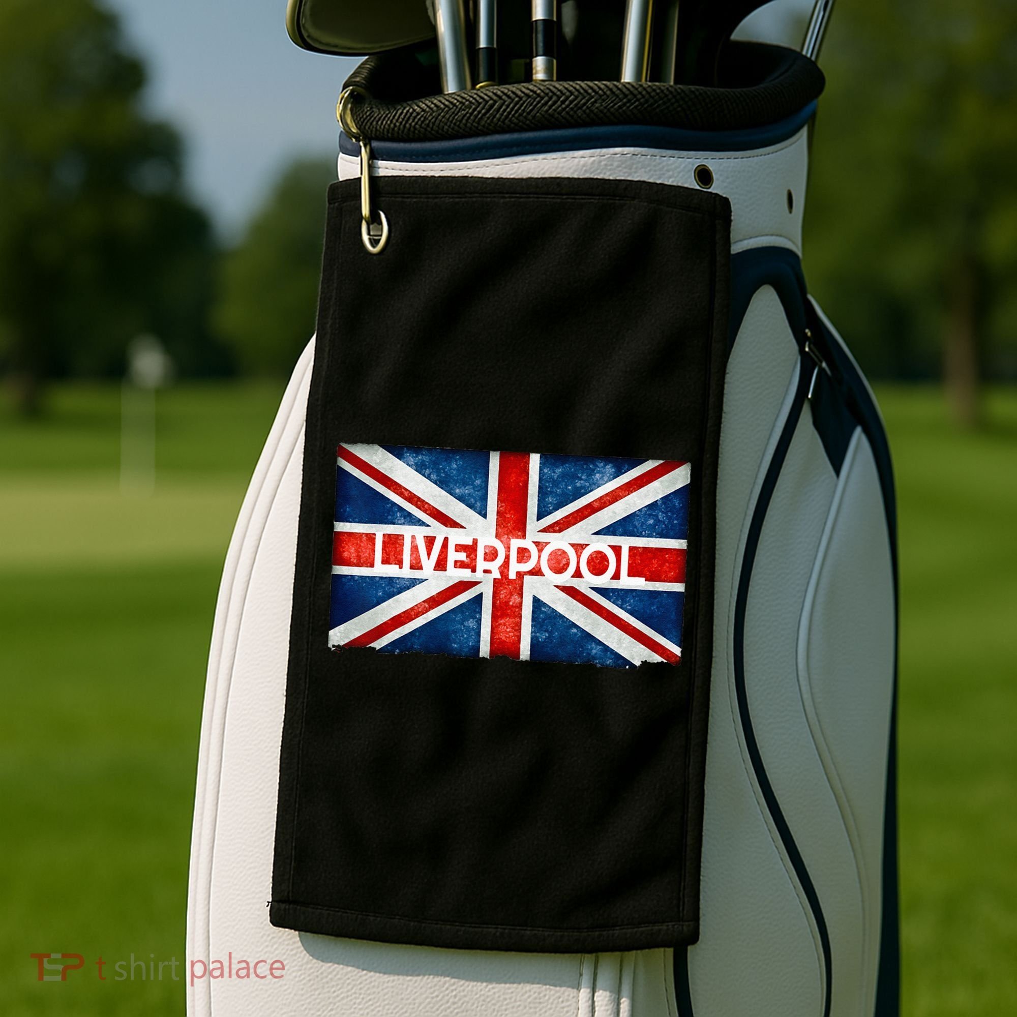 Liverpool England UK Flag . And Souvenir Golf Towel