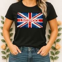 Liverpool England UK Flag . And Souvenir Women's T-Shirt thumb 2