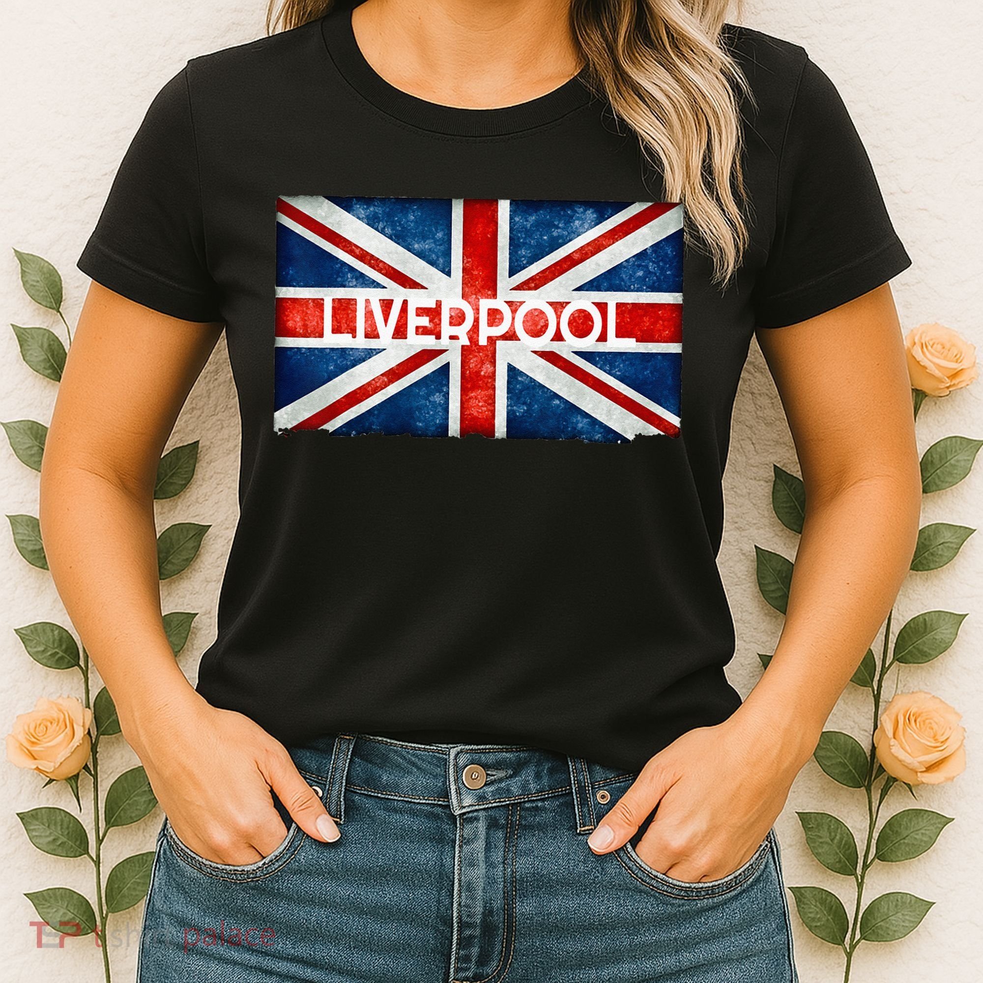 Liverpool England UK Flag . And Souvenir Women's T-Shirt