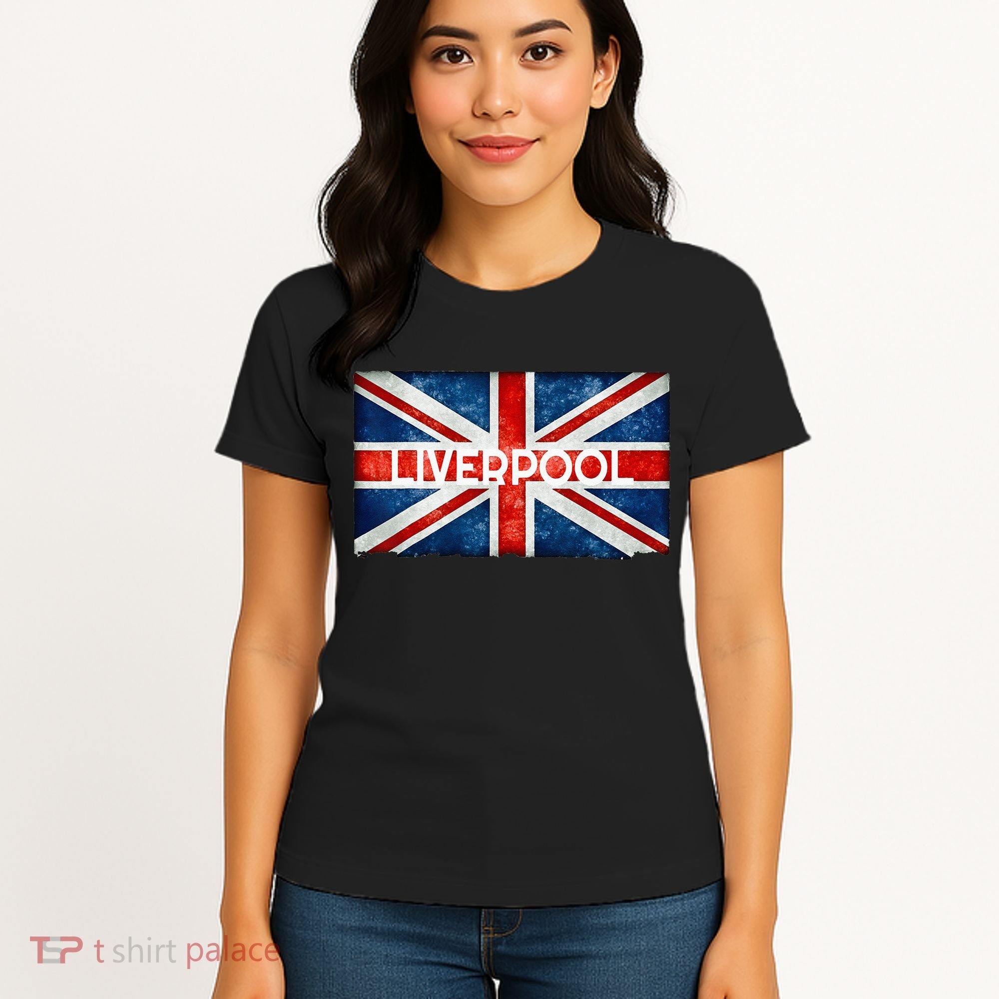Liverpool England UK Flag . And Souvenir Women's T-Shirt