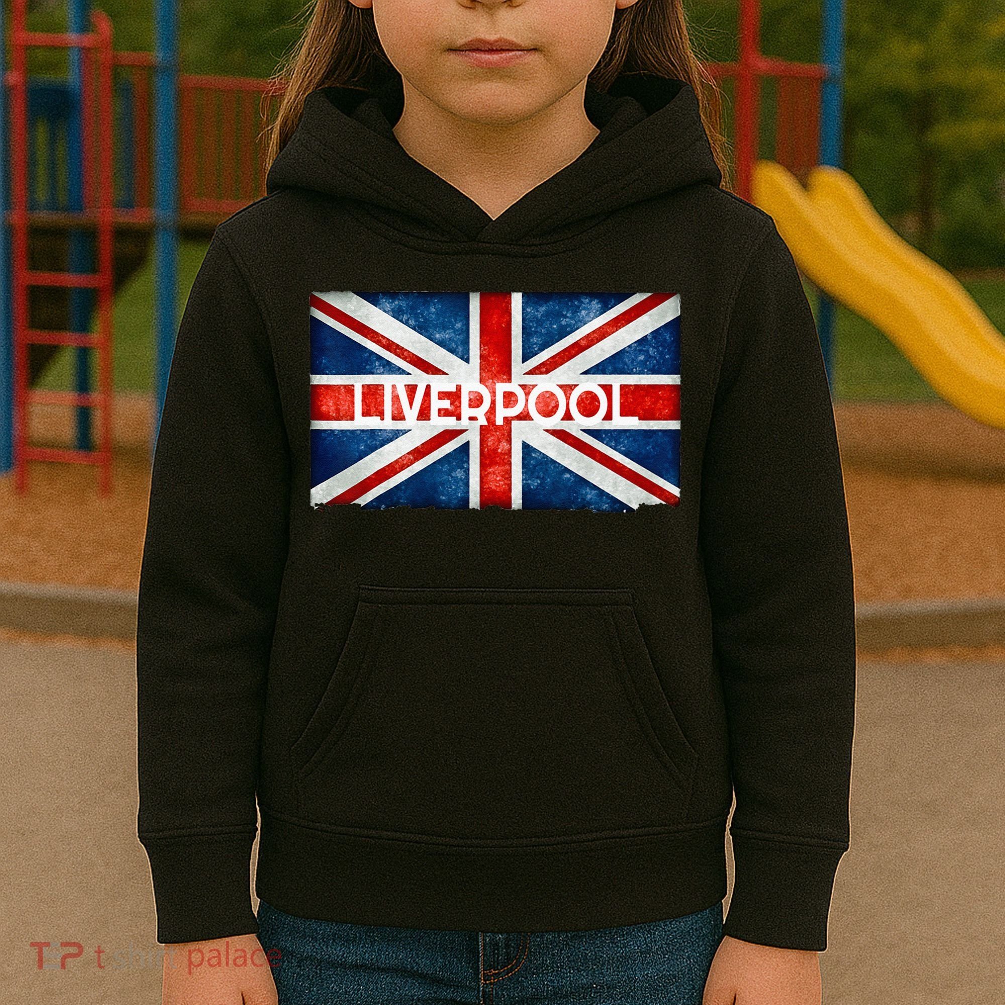 Liverpool England UK Flag . And Souvenir Kids Hoodie