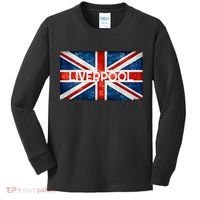 Liverpool England UK Flag . And Souvenir Kids Long Sleeve Shirt thumb 0