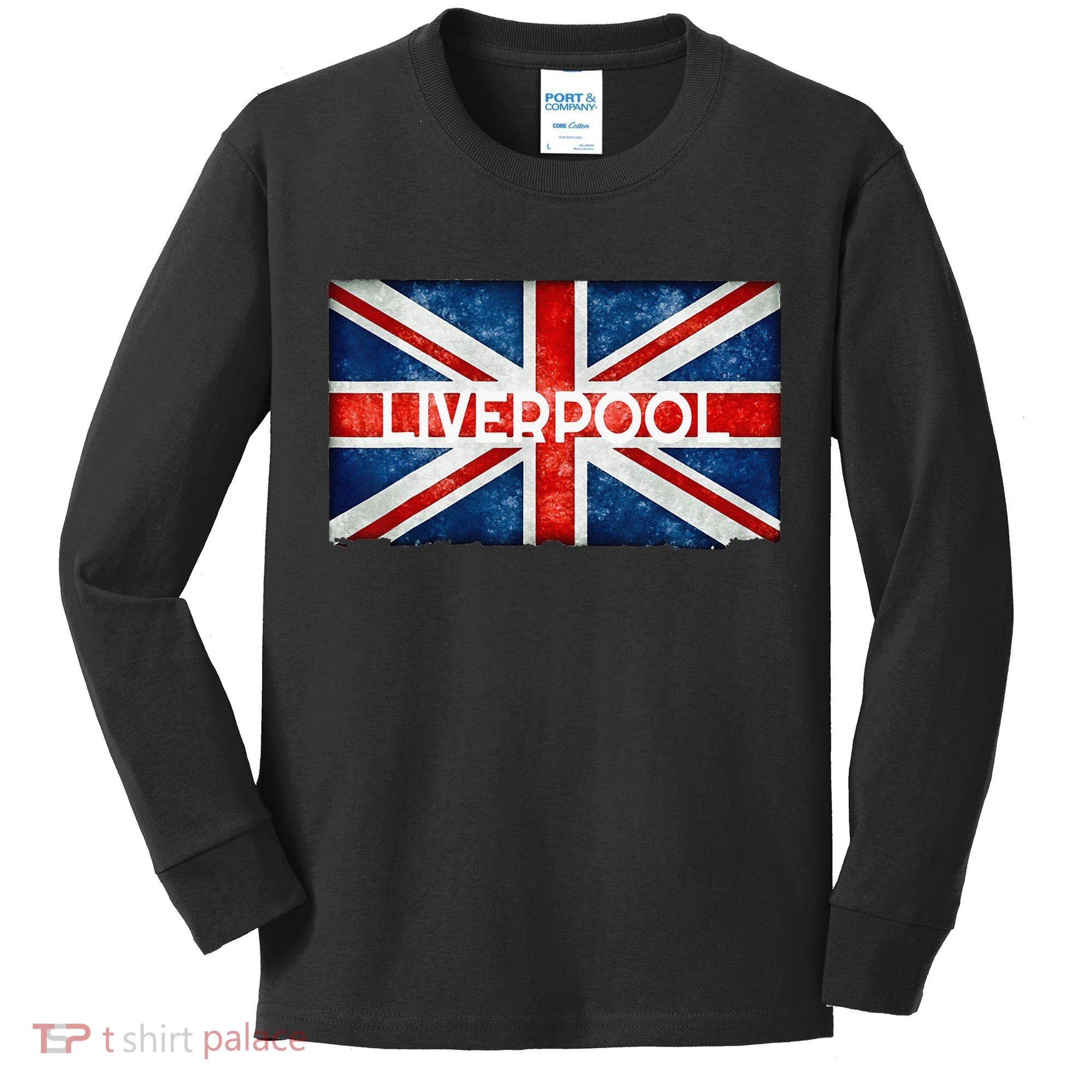 Liverpool England UK Flag . And Souvenir Kids Long Sleeve Shirt