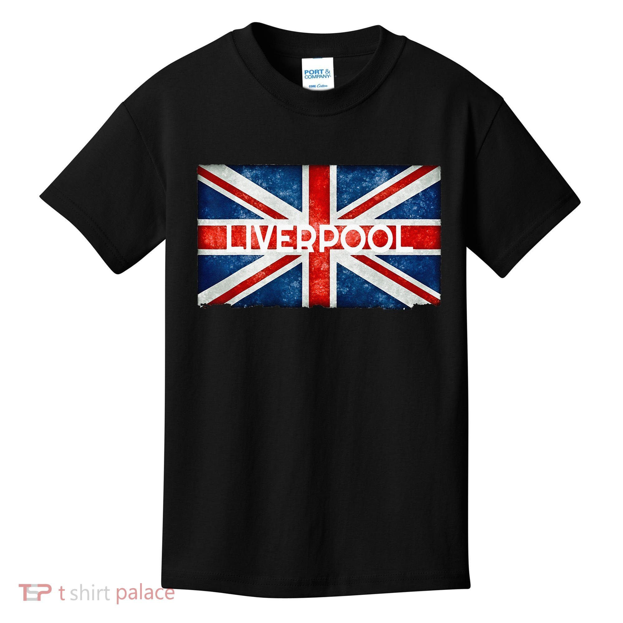 Liverpool England UK Flag . And Souvenir Kids T-Shirt