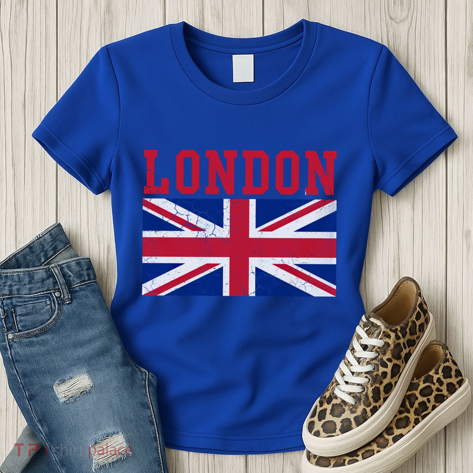 London England Union Jack United Kingdom British Flag Funny Gift Women's T-Shirt