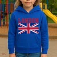London England Union Jack United Kingdom British Flag Funny Gift Kids Hoodie thumb 3