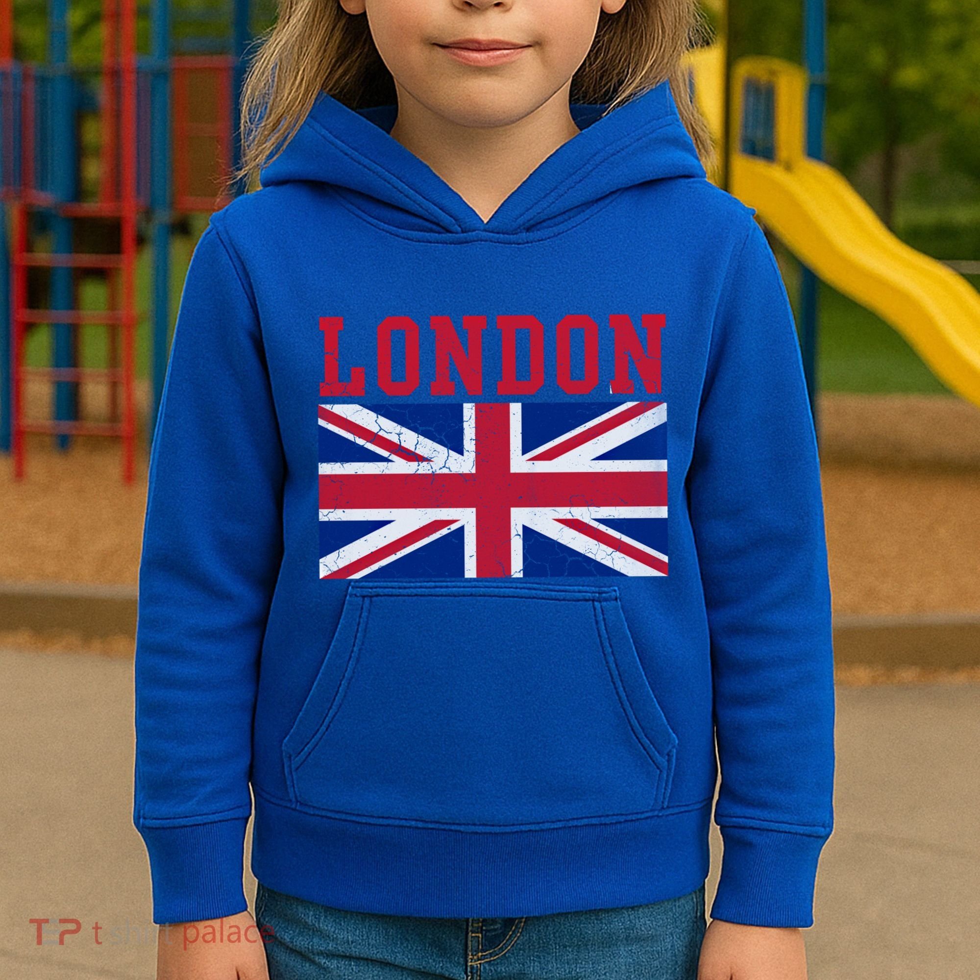 London England Union Jack United Kingdom British Flag Funny Gift Kids Hoodie