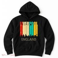 Liverpool England United Kingdom Retro City Skyline Hoodie thumb 0