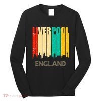 Liverpool England United Kingdom Retro City Skyline Long Sleeve Shirt thumb 0