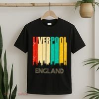 Liverpool England United Kingdom Retro City Skyline T-Shirt thumb 2