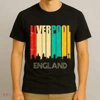 Liverpool England United Kingdom Retro City Skyline T-Shirt thumb 3