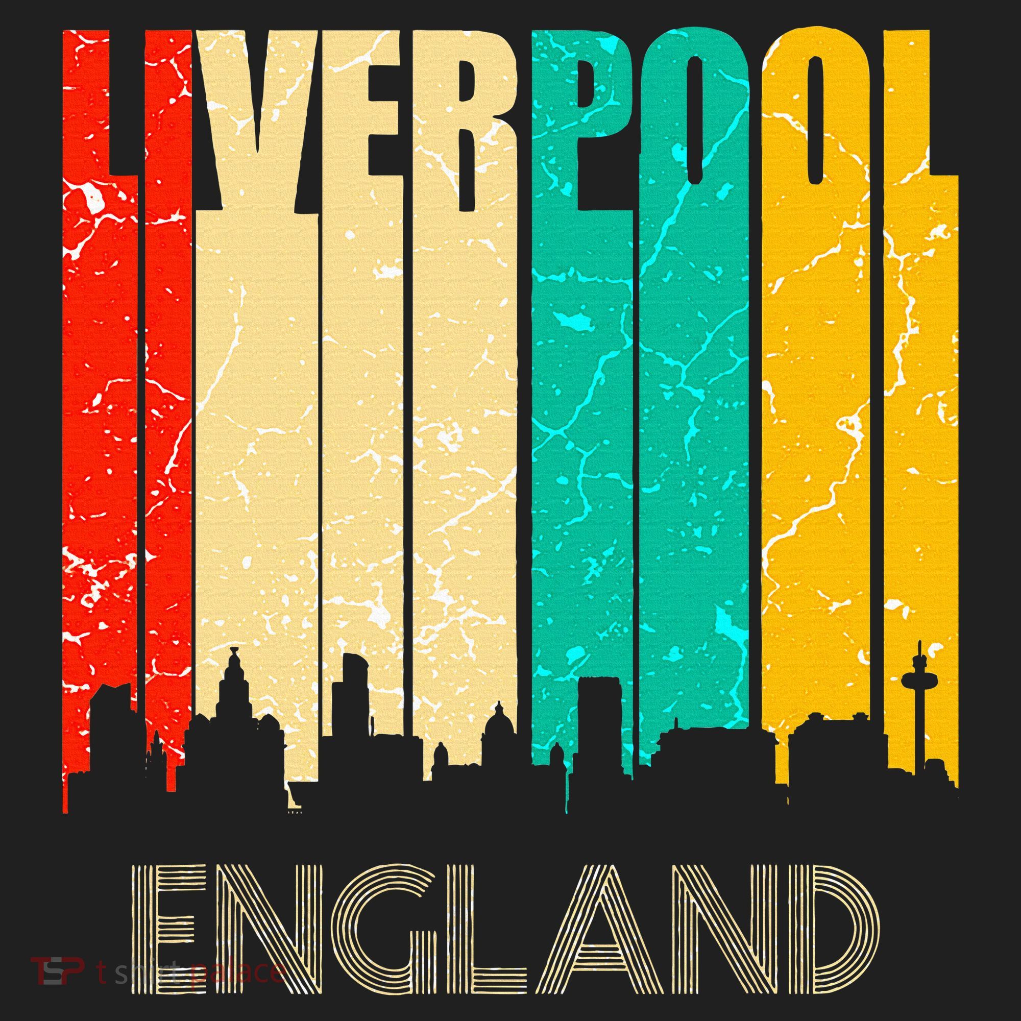 Liverpool England United Kingdom Retro City Skyline Beanie