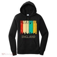 Liverpool England United Kingdom Retro City Skyline Women's Hoodie thumb 0
