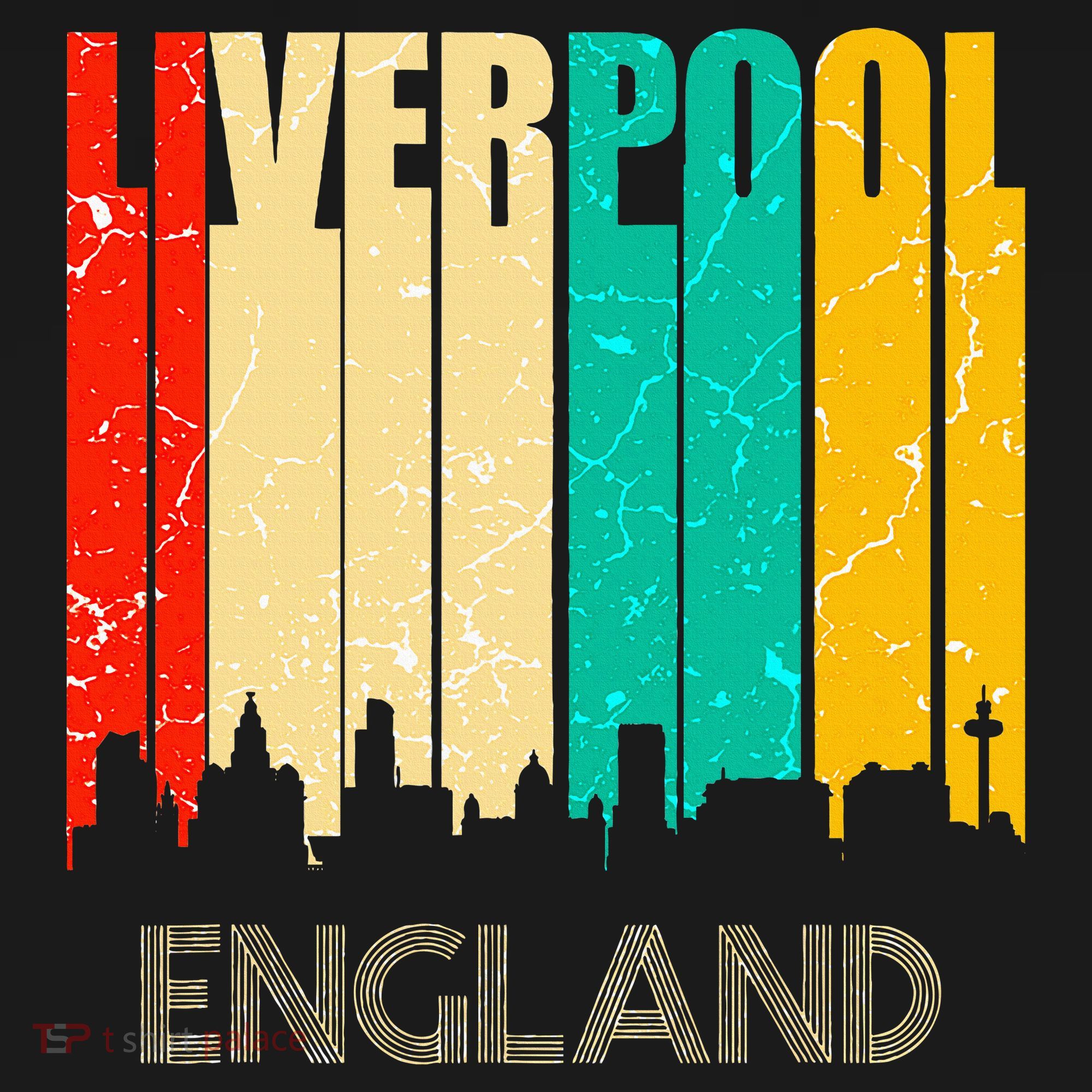 Liverpool England United Kingdom Retro City Skyline Women's Hoodie
