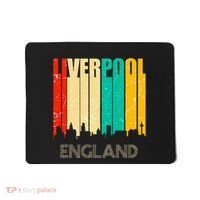 Liverpool England United Kingdom Retro City Skyline Mousepad thumb 0