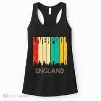 Liverpool England United Kingdom Retro City Skyline Women's Tank Top thumb 0