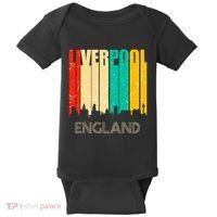 Liverpool England United Kingdom Retro City Skyline Baby Bodysuit thumb 0