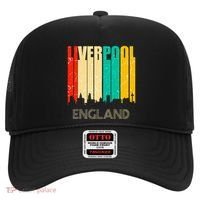 Liverpool England United Kingdom Retro City Skyline Hat thumb 0