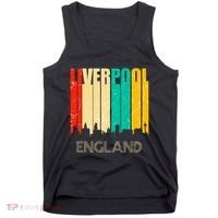 Liverpool England United Kingdom Retro City Skyline Tank Top thumb 0