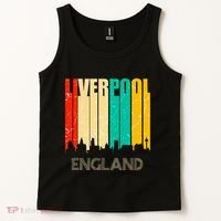 Liverpool England United Kingdom Retro City Skyline Tank Top thumb 2