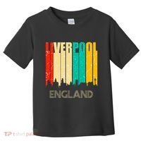 Liverpool England United Kingdom Retro City Skyline Toddler T-Shirt thumb 0