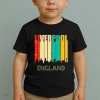 Liverpool England United Kingdom Retro City Skyline Toddler T-Shirt thumb 2