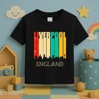 Liverpool England United Kingdom Retro City Skyline Toddler T-Shirt thumb 3