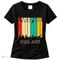 Liverpool England United Kingdom Retro City Skyline Women's T-Shirt thumb 0