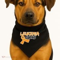 Leukemia Sucks USA-Made Doggie Bandana thumb 1