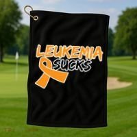 Leukemia Sucks Golf Towel thumb 1