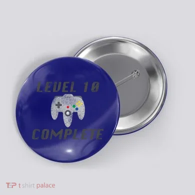 Level 10 Complete 10th Birthday Button