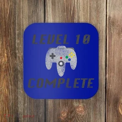 Level 10 Complete 10th Birthday Coaster