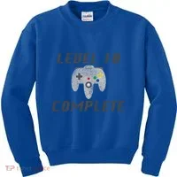 Level 10 Complete 10th Birthday Kids Sweatshirt thumb 0