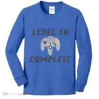 Level 10 Complete 10th Birthday Kids Long Sleeve Shirt thumb 0