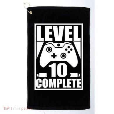 Level 10 Complete Video Gamer 10th Birthday Golf Towel