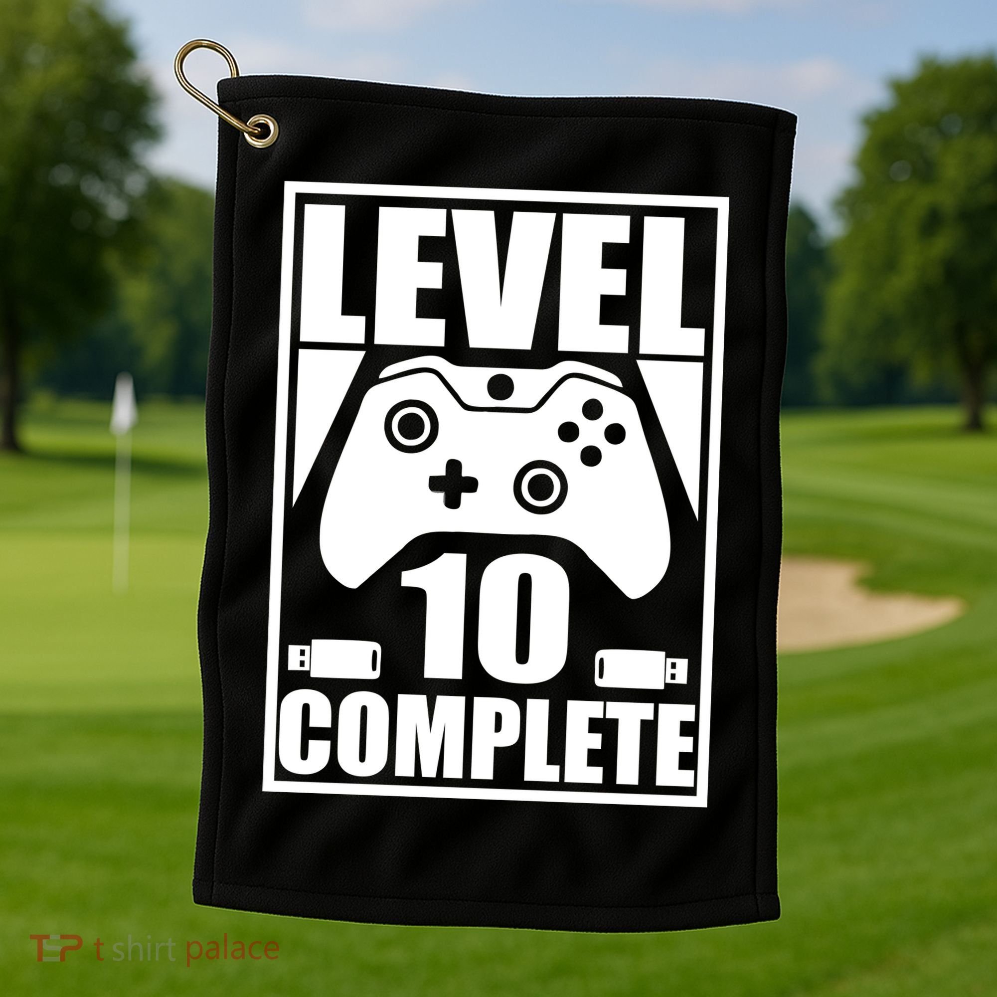 Level 10 Complete Video Gamer 10th Birthday Golf Towel