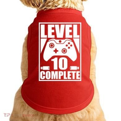 Level 10 Complete Video Gamer 10th Birthday Doggie Tank