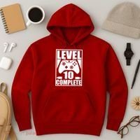 Level 10 Complete Video Gamer 10th Birthday Hoodie thumb 3