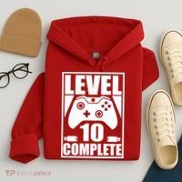 Level 10 Complete Video Gamer 10th Birthday Hoodie thumb 4